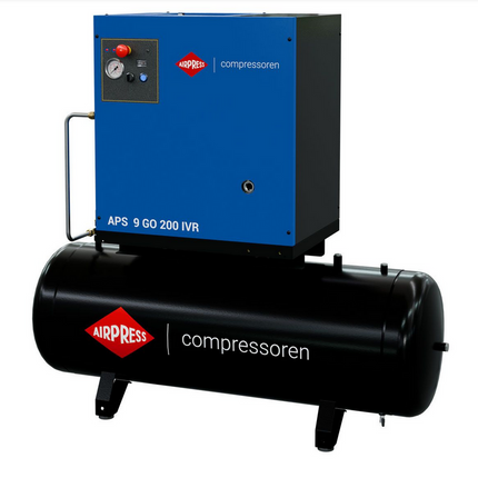 Airpress Schroefcompressor APS 9 GO 200 Combi IVR 10 pk/7.5 kW - 361909-IVR
