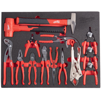Milwaukee tangen en hamers 14-delig in foam inlay - 4932500760