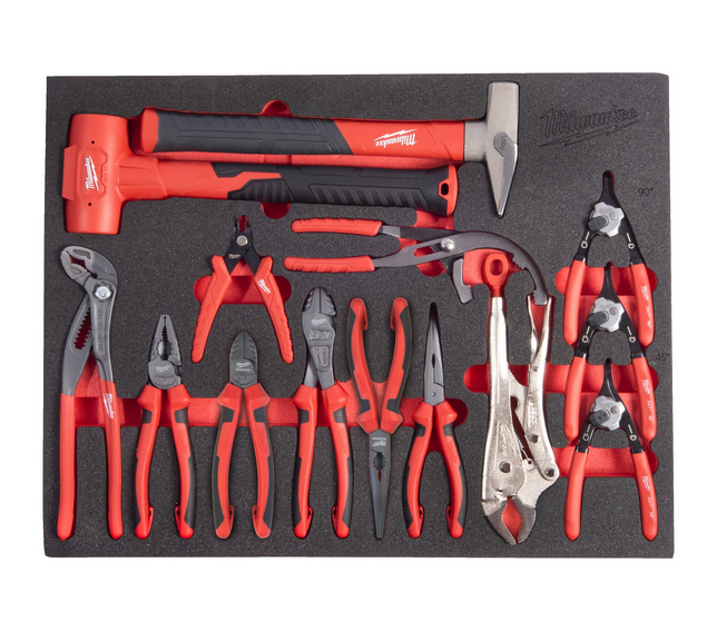Milwaukee tangen en hamers 14-delig in foam inlay - 4932500760