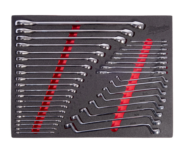 Milwaukee gemengde steeksleutelset 36-delig in foam inlay - 4932500758