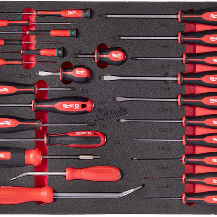 Milwaukee schroevendraaier en koevoetset 38-delig in foam inlay - 4932500755