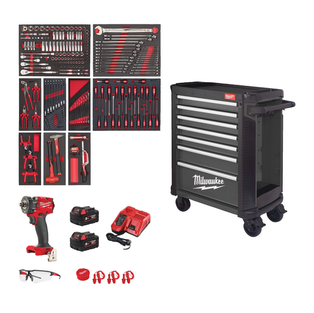 Milwaukee Gereedschapswagen gevuld 246 delig premium - 4932500743