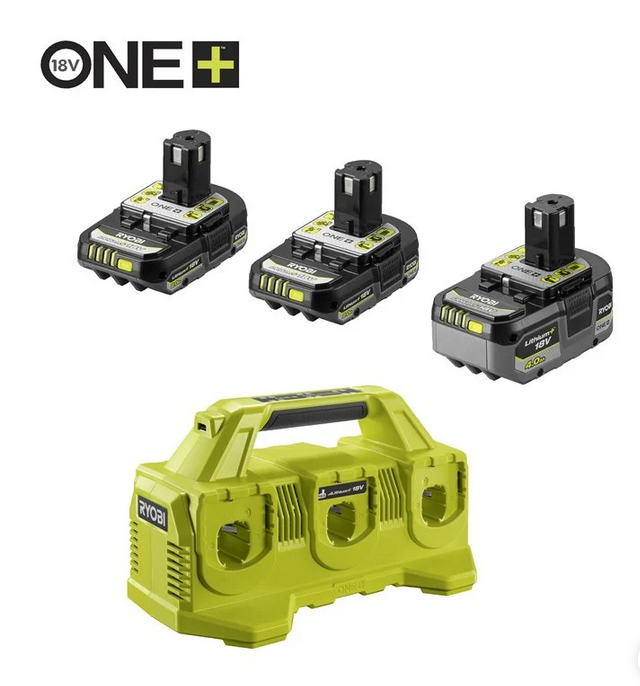 Ryobi RC18640-3422 Accu's en Lader- 2x 2,0Ah 1x 4,0Ah Lithium+ -5133006838