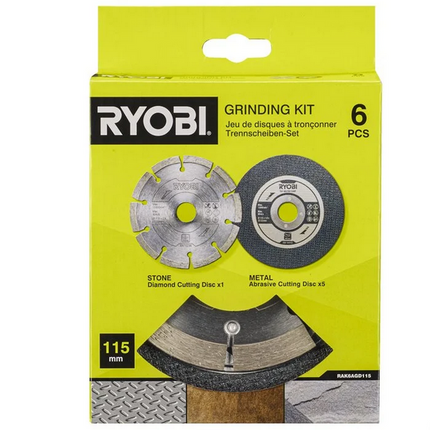 Ryobi RAK6AGD115 Doorslijpschijf 115mm 6st. - 5132005359
