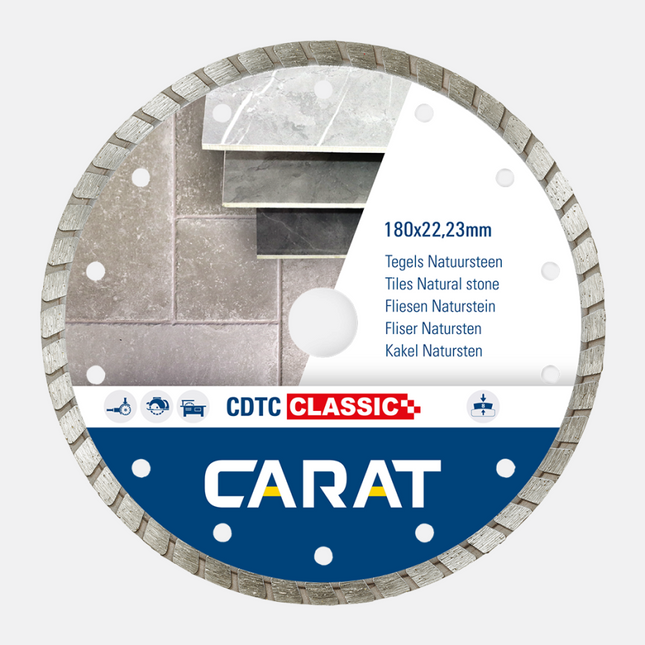 Carat diamantzaag natuursteen/beton CDTC Classic 180 x 22,23 mm - CDTCC18030