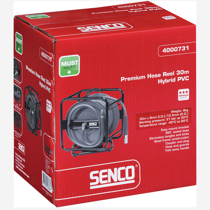 Senco mobiele slanghaspel 30mx8mm hybride PVC- 4000731