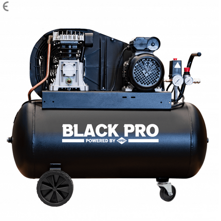 De BLACK PRO B2800/50 twee-cilindercompressor, 50L, 10 bar, 195L/min, 230V - 360121
