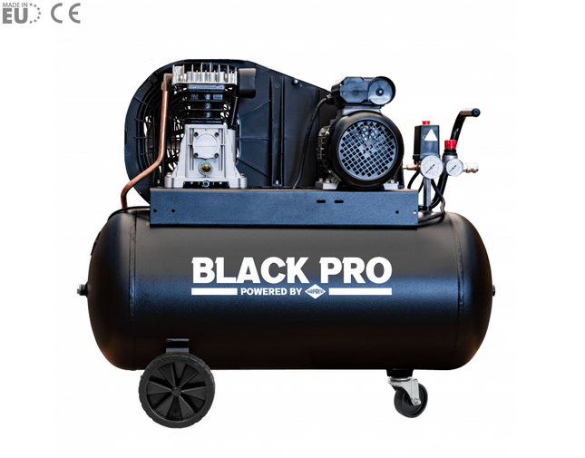 De BLACK PRO B2800/50 twee-cilindercompressor, 50L, 10 bar, 195L/min, 230V - 360121