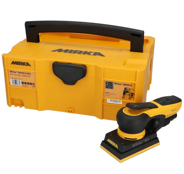 Mirka DEOS II 353 81mm x 133mm elektrische vlakschuurmachine 300W incl. case - MID3534044CA
