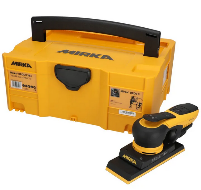 Mirka DEOS II 383 70 mm x 198 mm elektrische vlakschuurmachine 300W incl. case - MID3834044CA