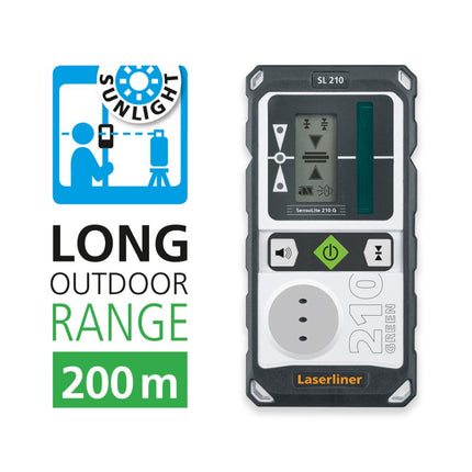 Laserliner laserontvanger SensoLite Groen 210 Set