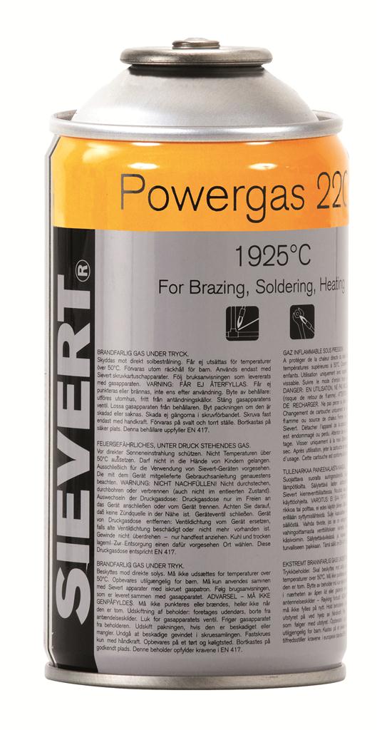 Sievert Gaspatroon Powergas EU (7/16") 175g/300ml 1925°C