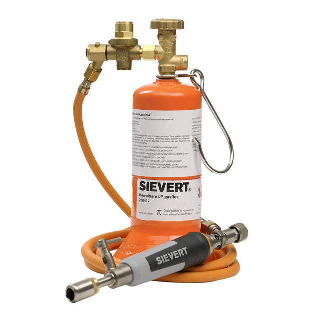 Sievert Soldeerset fles, slang, handgreep, brander
