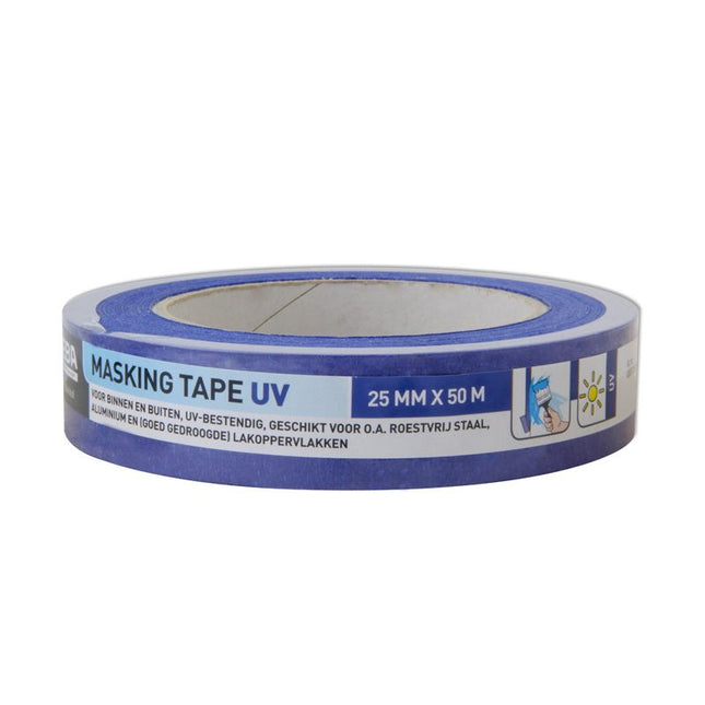 VEBA MASKING TAPE UV BESTENDIG 25MMX50M BLAUW
