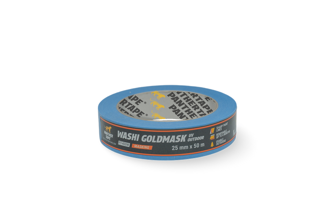 Panthertape 400W Washi Goudmasker UV Buiten – 25mm x 50m
