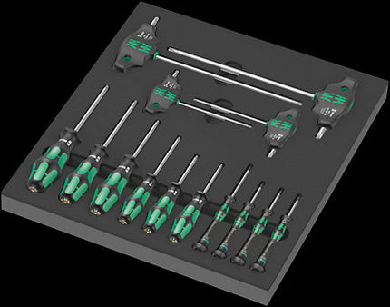 Wera 9712 Schuimrubberen inzetstuk met TORX® HF-schroevendraaiers Set 1, 14‑delig