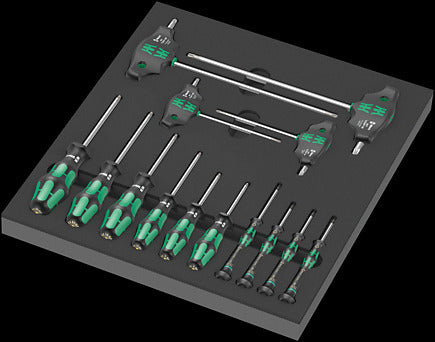 Wera 9712 Schuimrubberen inzetstuk met TORX® HF-schroevendraaiers Set 1, 14‑delig