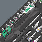 Wera 9722 Schuimrubberen inzetstuk met 8000 C Zyklop ratel 1/2" Set 1, 31‑delig