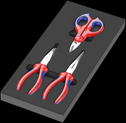 Wera 9780 9781 Schuimrubberen inzetstuk met KNIPEX tangen Set 2, 3‑delig