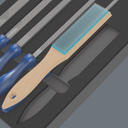 Wera 9783 Schuimrubberen inzetstuk met PFERD vijlen Set 1, 6‑delig