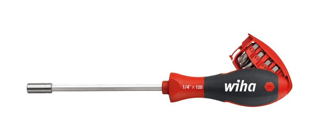 Wiha schroevendraaier met bitmagazijn 8 bits 1/4"