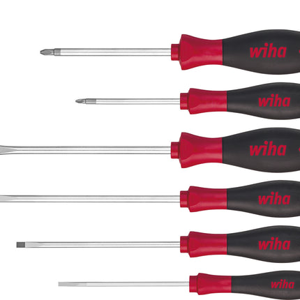 Wiha schroevendraaierset SoftFinish sleufkop, Pozidriv 6-delig