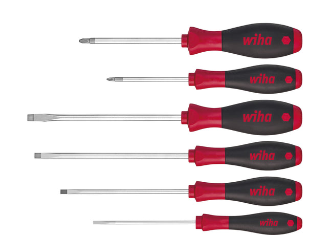 Wiha schroevendraaierset SoftFinish sleufkop, Pozidriv 6-delig