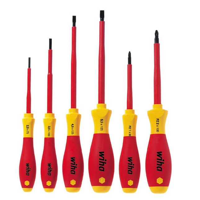 Wiha schroevendraaierset SoftFinish sleufkop &amp; pozidriv 6-delig