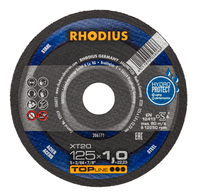 Rhodius XT20 Doorslijpschijf 125 x 1,5 x 22,23 - 50 stuks