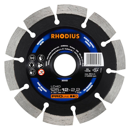 Rhodius LD40 Diamantdoorslijpschijf 125mm- 302450