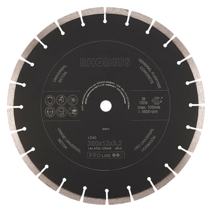 Rhodius LD40 Diamantdoorslijpschijf 350mm- 302514