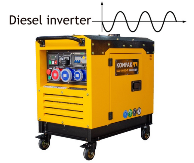 KOMPAK KD9100SEI-T stille diesel inverter generator 6000W 230V/400V