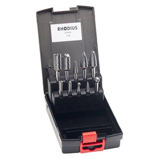 Rhodius Hardmetalen stiftfrees- Set 10 stuks- 305484