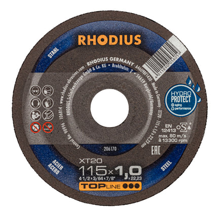 Rhodius XT20 Doorslijpschijf 115 x 1,0 x 22,23 - 50 stuks