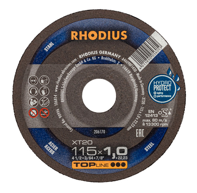 Rhodius XT20 Doorslijpschijf 115 x 1,0 x 22,23 - 50 stuks