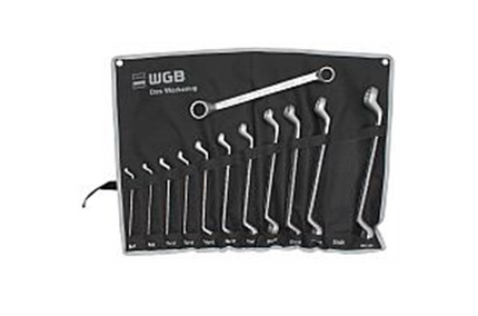 WGB 12-dlg. ring sleutelset in roltas verd. 6X7 t/m 30x32mm
