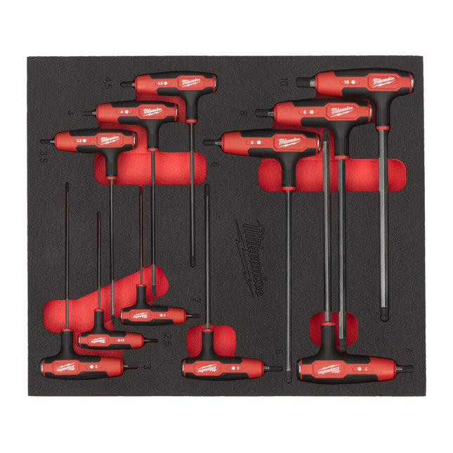 Milwaukee T-sleutelset 11-delig in foam inlay - 4932501230
