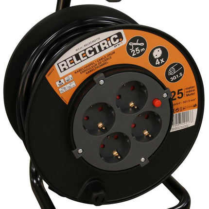 Relectric kabelhaspel 25 mtr 3x1.5mm - RELEC492176