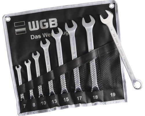 WGB 8-dlg steek ring sleutelset in roltas