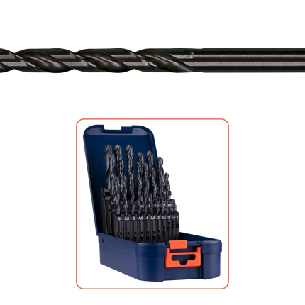 Rotec Spiraalborenset 19 delig type '100' in ABS-cassette - 900.0019K