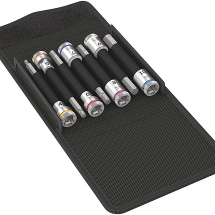 Wera 8740 B HF 1 Zyklop Bitdoppen set binnenzeskant, met vasthoudfunctie, 3/8"-aandrijving