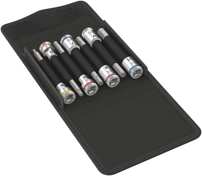 Wera 8740 B HF 1 Zyklop Bitdoppen set binnenzeskant, met vasthoudfunctie, 3/8"-aandrijving