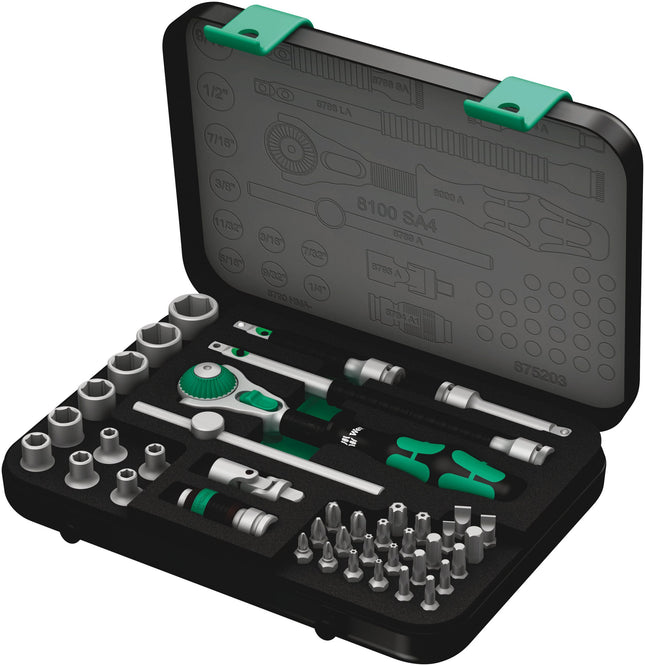Wera Zyklop ratel-set 1/4" inchmaten 8100 SA 4
