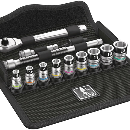 Wera 8100 SA 12 HF Zyklop Metal-ratelset, omschakelpal, 1/4"-aandrijving, metrisch
