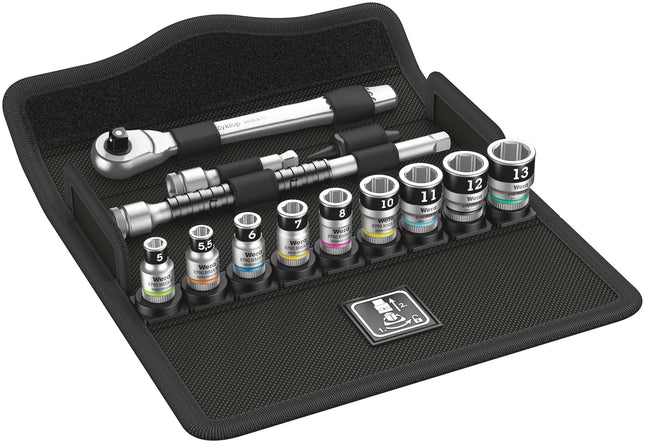 Wera 8100 SA 12 HF Zyklop Metal-ratelset, omschakelpal, 1/4"-aandrijving, metrisch