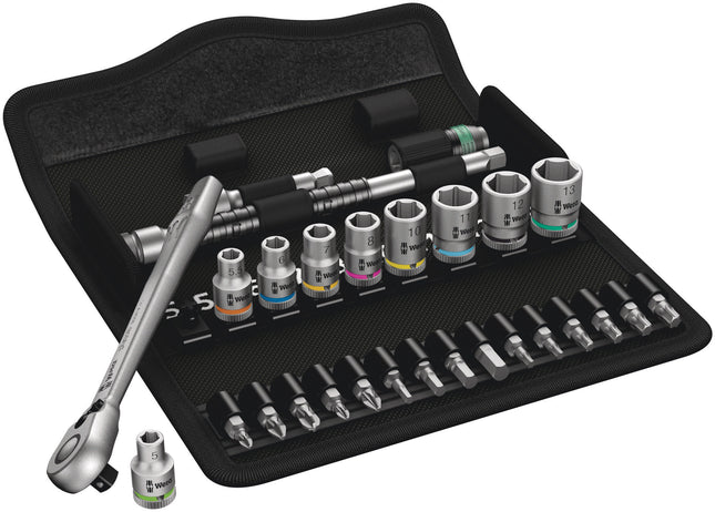 Wera Ratel- en doppenset 1/4" Zyklop Metal 28-delig Metrisch 8100SA 8