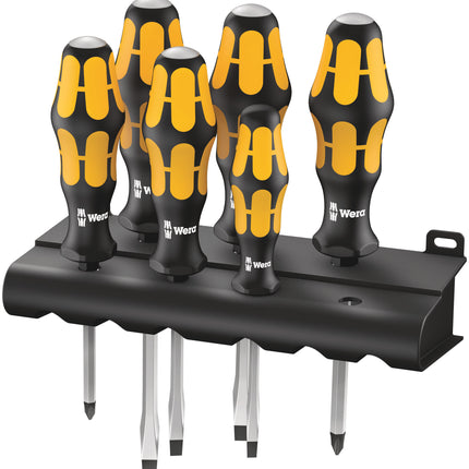 Wera 932/6 schroevendraaierset Kraftform Wera: De Schroefbeitel + houder