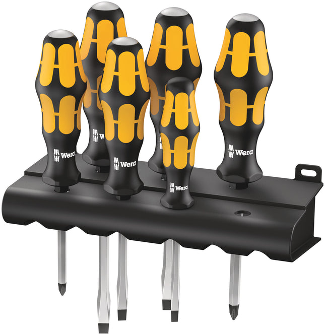 Wera 932/6 schroevendraaierset Kraftform Wera: De Schroefbeitel + houder