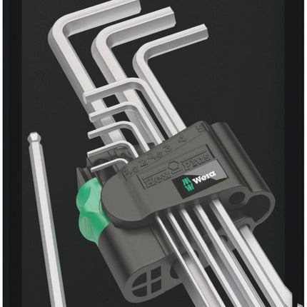 Wera 950/9 Hex-Plus 1 SB Stiftsleutelset, metrisch, verchroomd