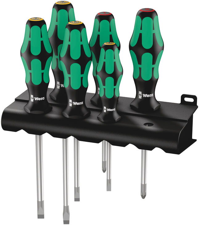 Wera 334/6 schroevendraaierset Kraftform Plus Lasertip + houder